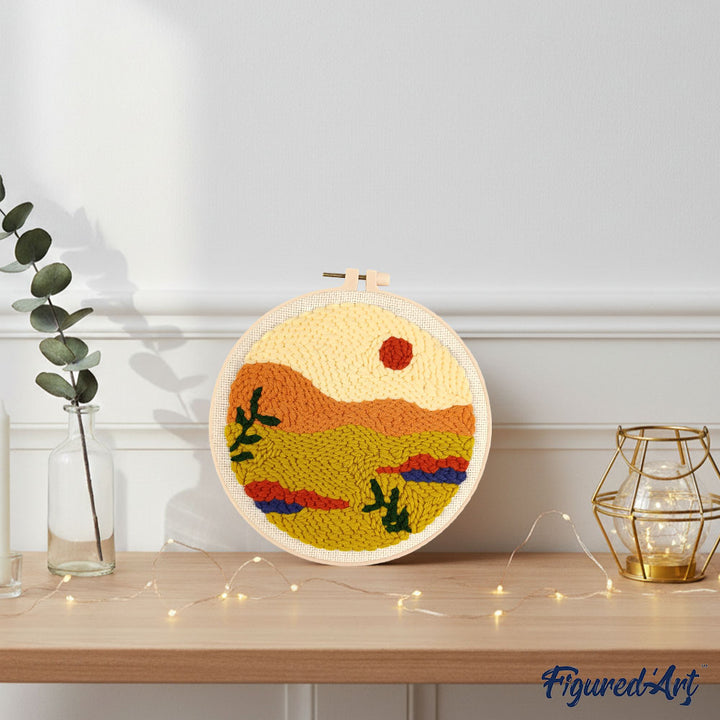 Punch Needle 20 x 20 cm Goldene Wüste - Kidis Art