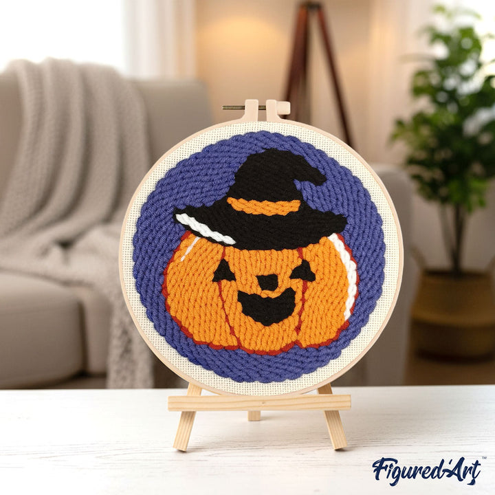 Punch Needle 20 x 20 cm Halloween-Kürbis - Kidis Art