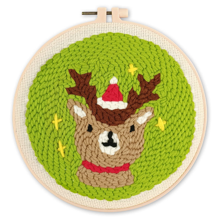 Punch Needle 20 x 20 cm Weihnachtsrentier - Kidis Art