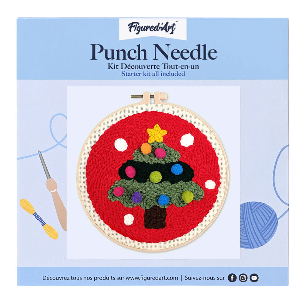 Punch Needle 20 x 20 cm Weihnachtsbaum 2 - Kidis Art