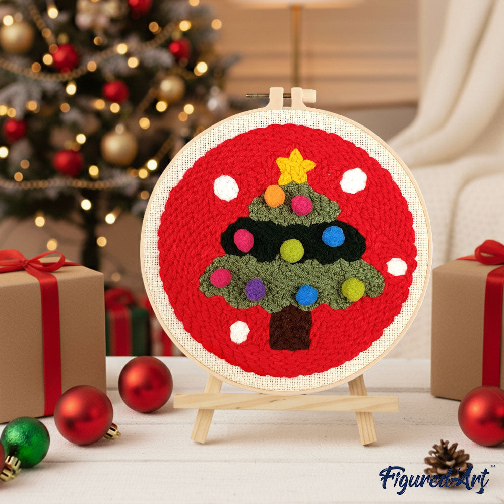 Punch Needle 20 x 20 cm Weihnachtsbaum 2 - Kidis Art