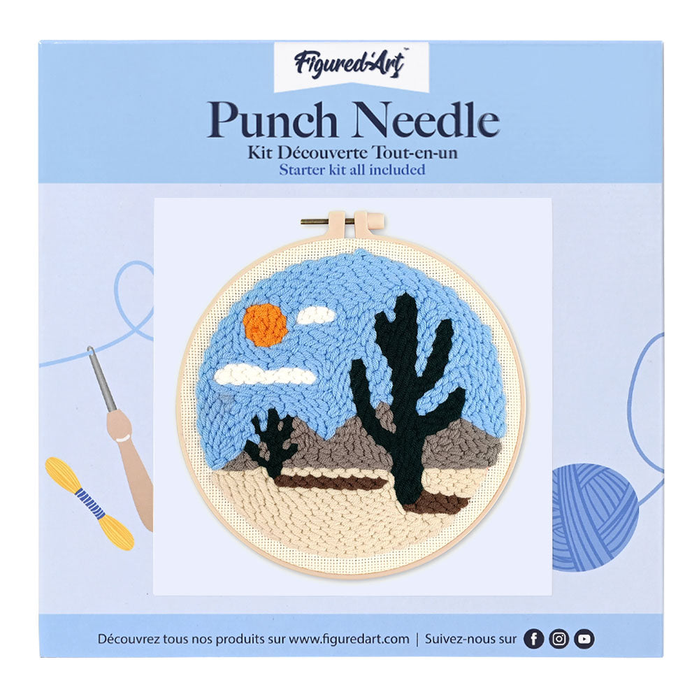 Punch Needle 20 x 20 cm Nachmittag in der Wüste - Kidis Art