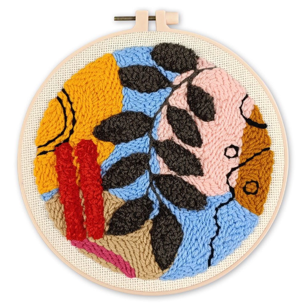Punch Needle 20 x 20 cm Botanisch abstrakt 4 - Kidis Art