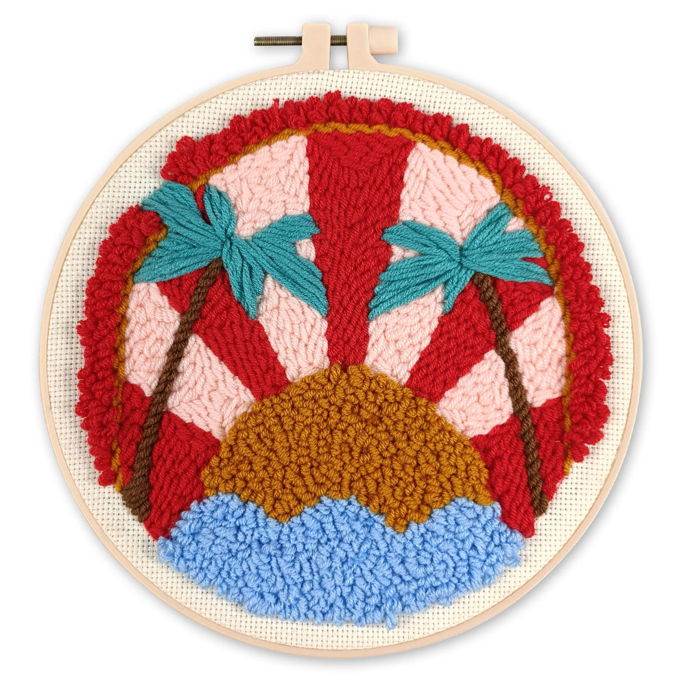 Punch Needle 20 x 20 cm Tropischer Sonnenuntergang - Kidis Art