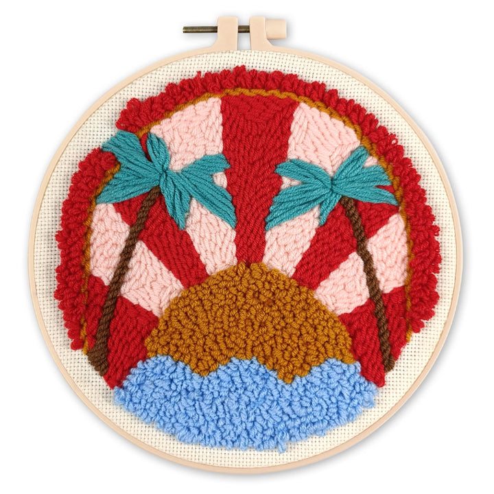 Punch Needle 20 x 20 cm Tropischer Sonnenuntergang - Kidis Art