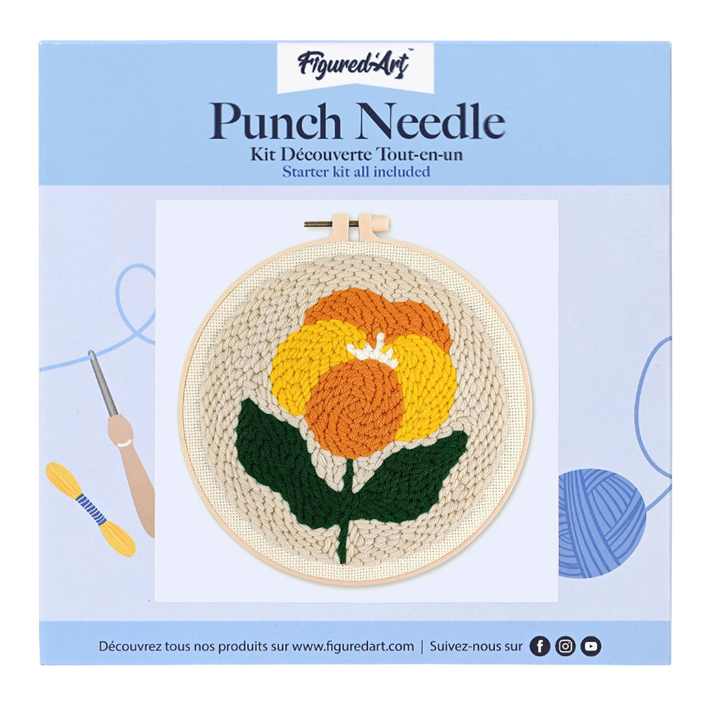 Punch Needle 20 x 20 cm Indische Nelke - Kidis Art