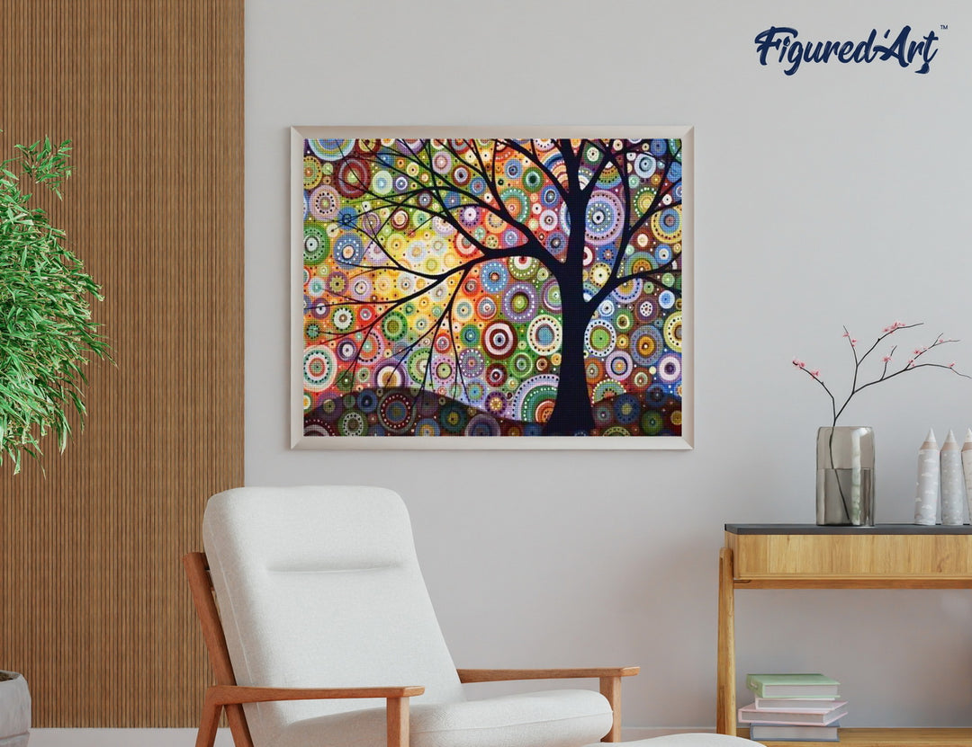 Diamond Painting 40x50 gerollte Leinwand Figured’Art Baum des Lebens 2 - Kidis Art