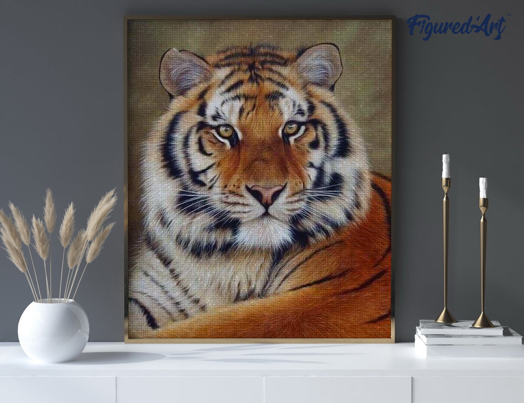 Diamond Painting 40x50 gerollte Leinwand Figured’Art Tigerauge - Kidis Art