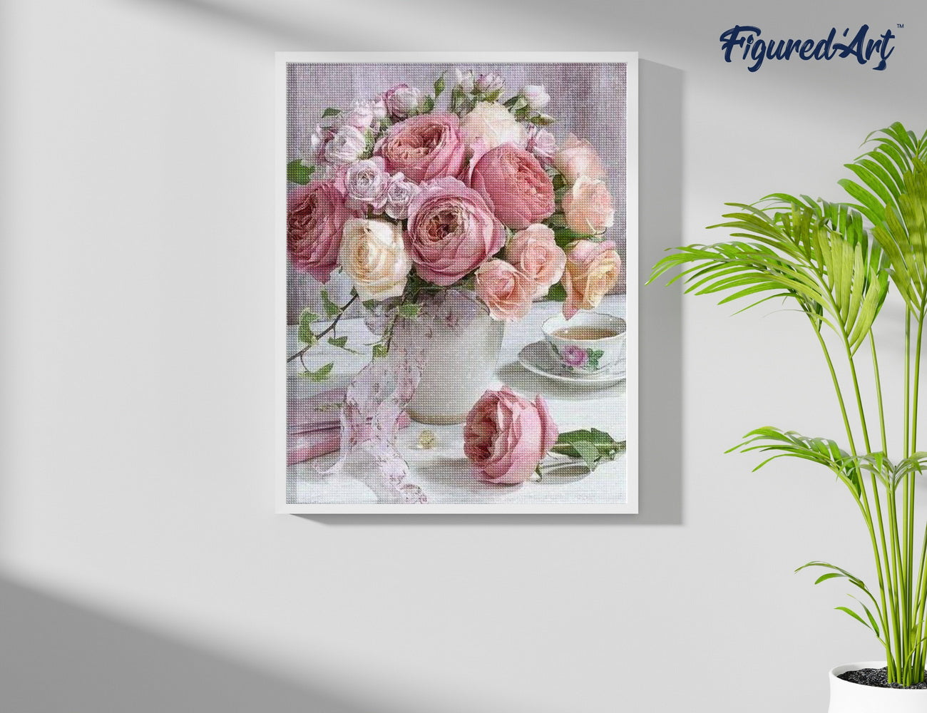 Diamond Painting 40x50 auf Keilrahmen gespannt Figured’Art Rosenstrauss - Kidis Art