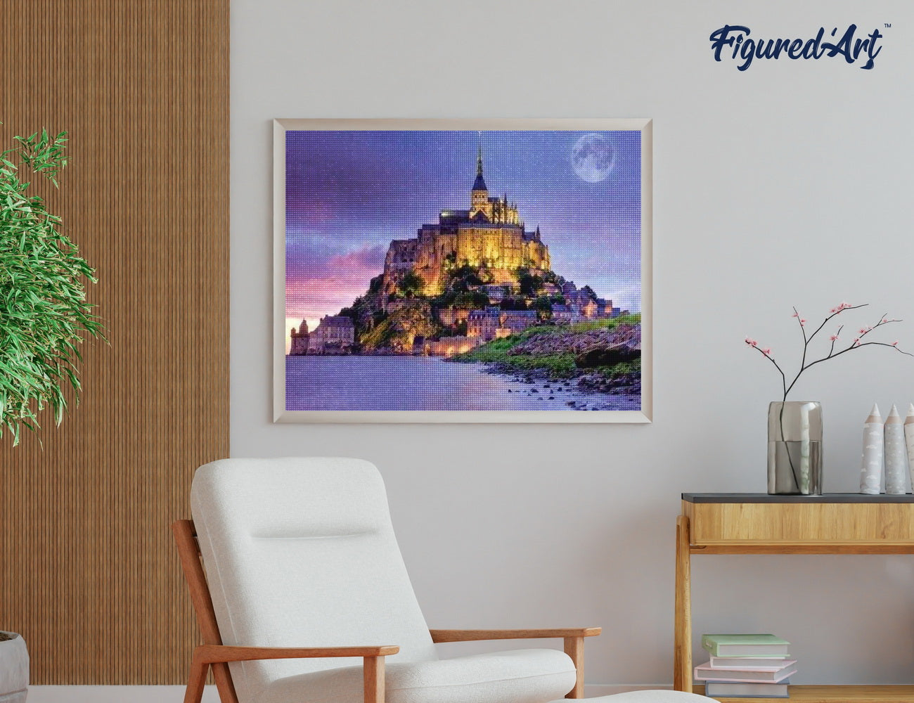 Diamond Painting 40x50 gerollte Leinwand Figured’Art Mont-Saint-Michel - Kidis Art