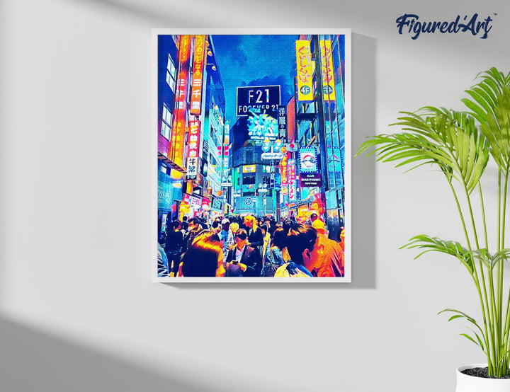 Diamond Painting 40x50 gerollte Leinwand Figured’Art Tokyo Shibuya - Kidis Art