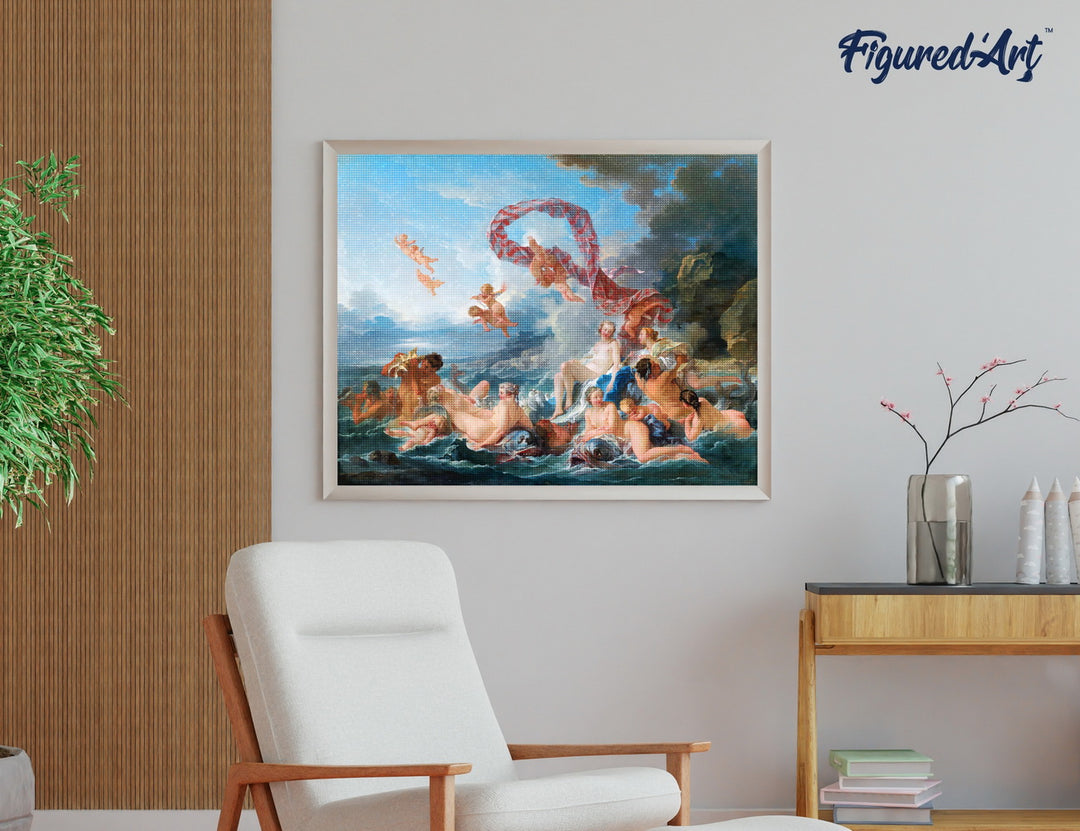 Diamond Painting 40x50 gerollte Leinwand Figured’Art Der Triumph der Venus – François Boucher - Kidis Art