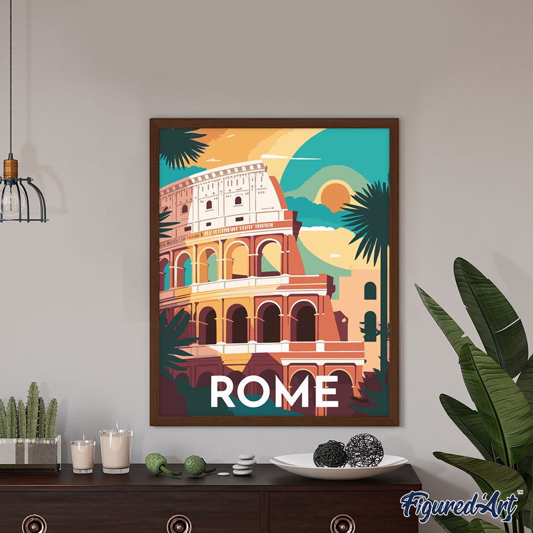 Diamond Painting 40x50 gerollte Leinwand Figured’Art Poster Rom - Kidis Art