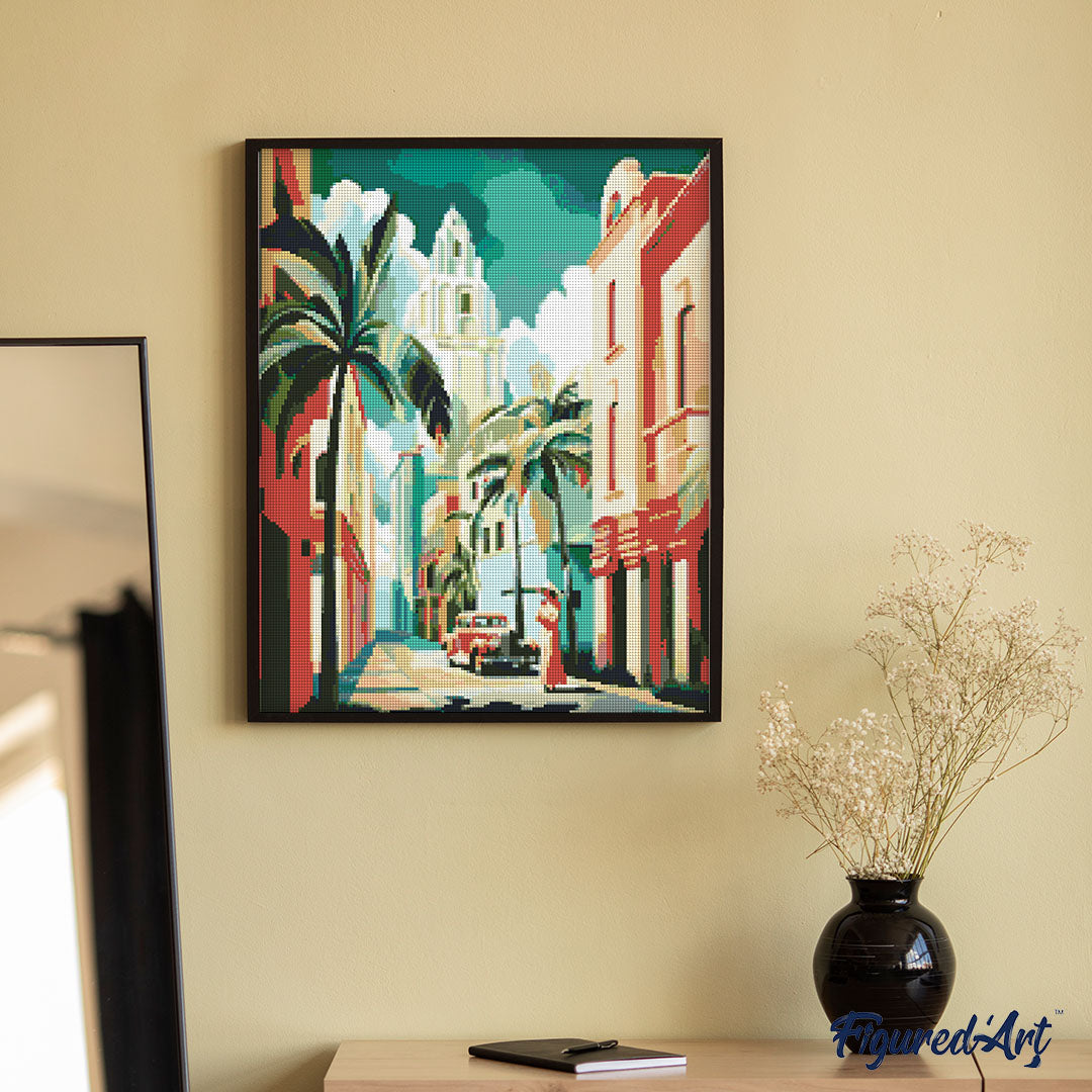 Diamond Painting 40x50 gerollte Leinwand Figured’Art Art-Déco-Kuba - Kidis Art