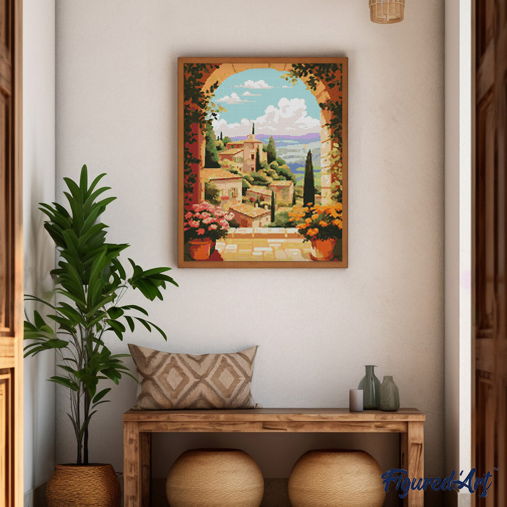 Diamond Painting 40x50 gerollte Leinwand Figured’Art Toskana in voller Blüte - Kidis Art