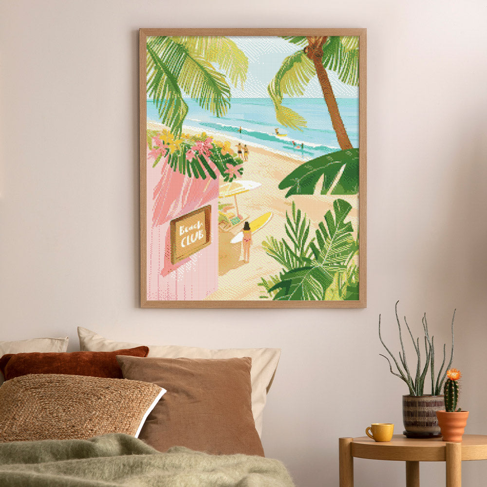 Diamond Painting 40x50 gerollte Leinwand Figured’Art Strandclub - Kidis Art
