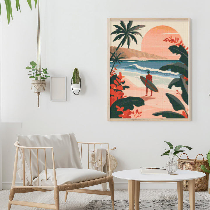 Diamond Painting 40x50 auf Keilrahmen gespannt Figured’Art Abendwellen - Kidis Art