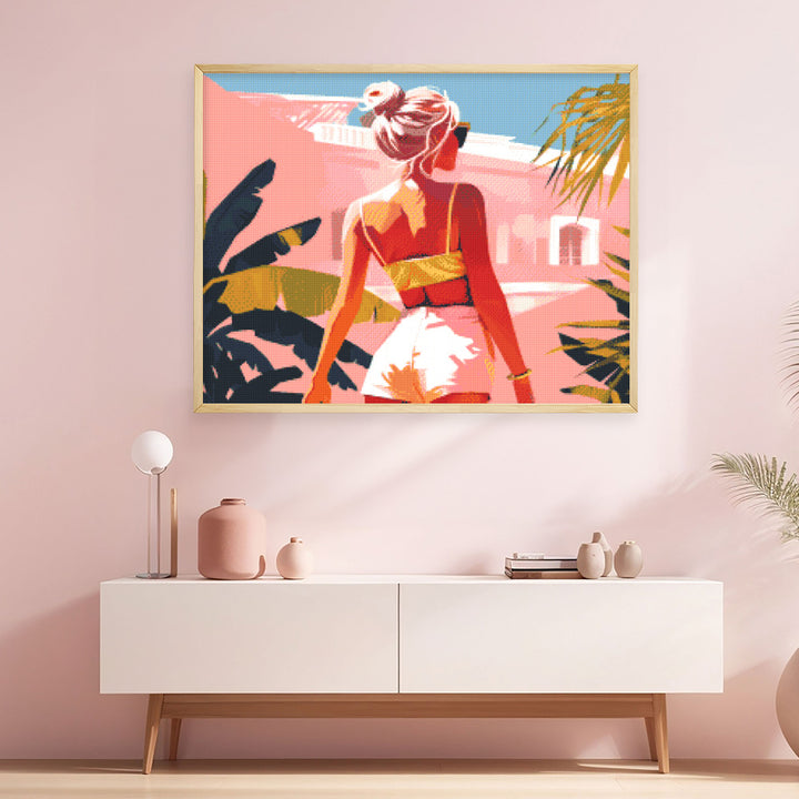 Diamond Painting 40x50 auf Keilrahmen gespannt Figured’Art Sommer-Spaziergang - Kidis Art
