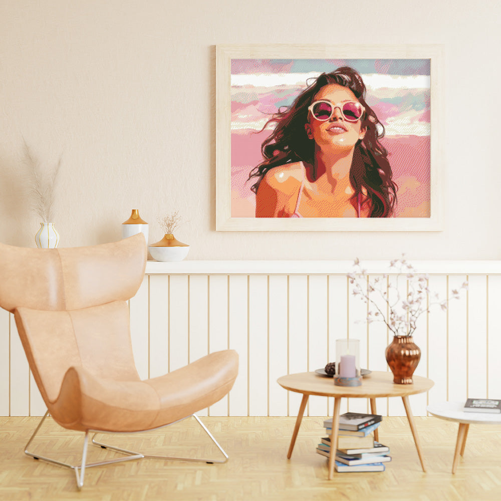 Diamond Painting 40x50 gerollte Leinwand Figured’Art Freude am Strand - Kidis Art