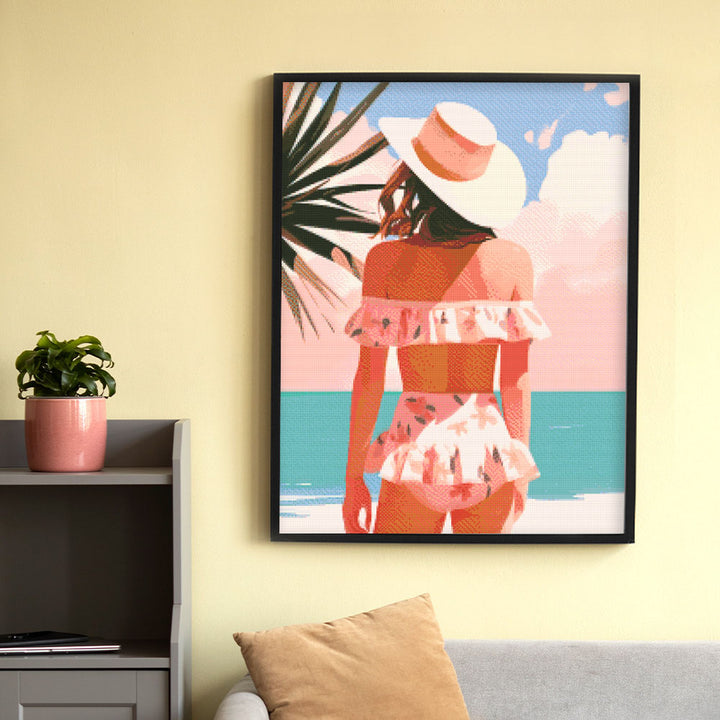 Diamond Painting 40x50 auf Keilrahmen gespannt Figured’Art Sommerschönheit - Kidis Art
