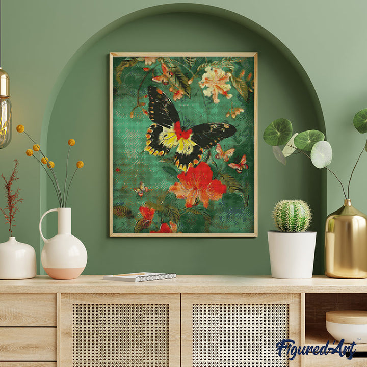 Diamond Painting 40x50 gerollte Leinwand Figured’Art Troide Minos-Schmetterling - Kidis Art