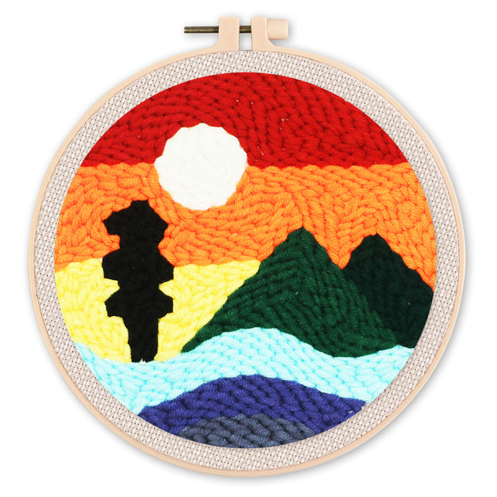 Punch Needle 20x20 Berg und Sonnenuntergang - Kidis Art