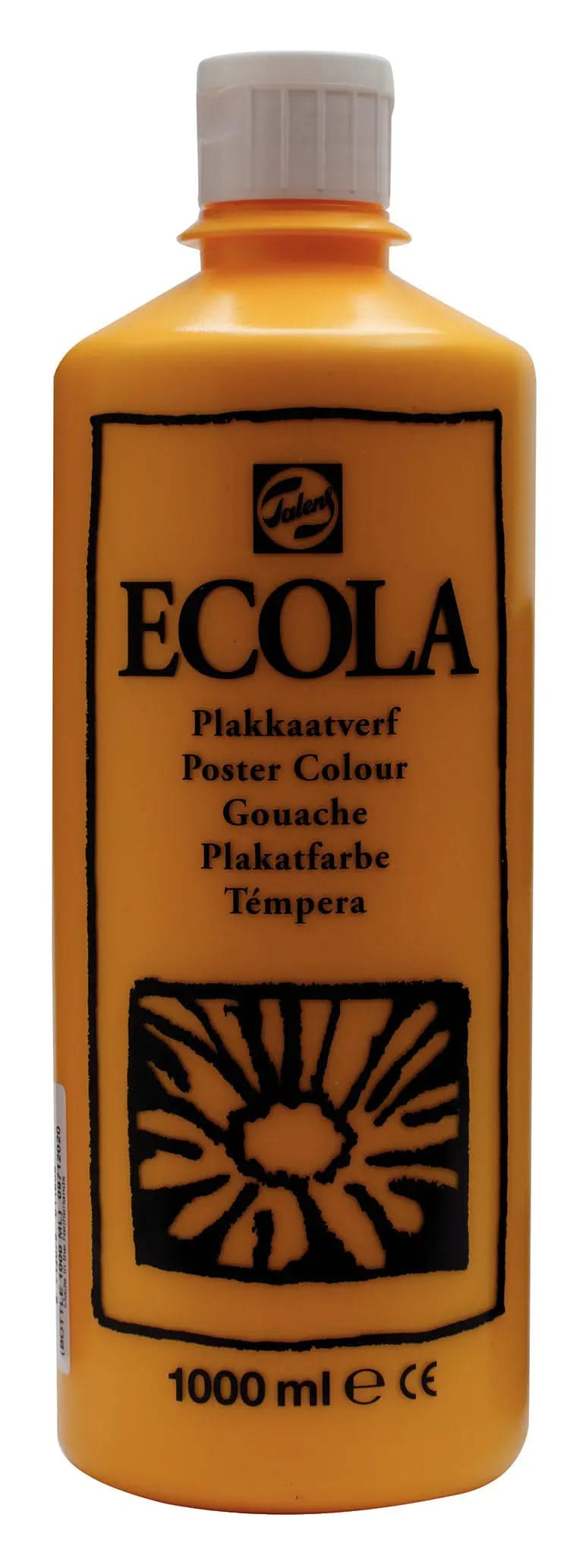 Ecola Plakatfarbe Flasche 1000 ml Dunkelgelb 202 - Kidis Art
