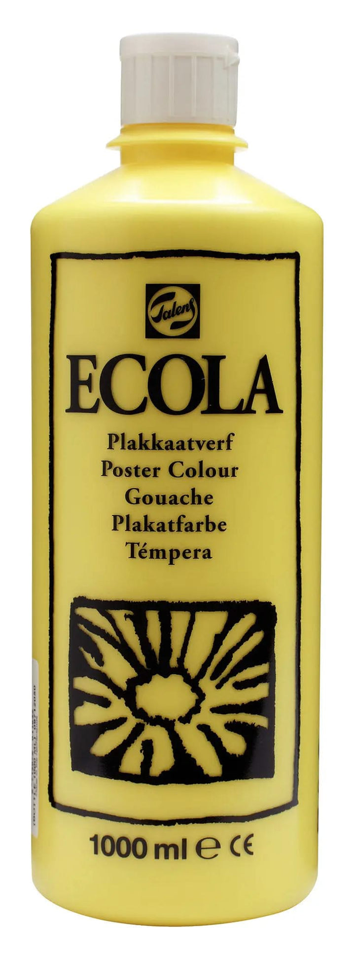 Ecola Plakatfarbe Flasche 1000 ml Zitronengelb (Primär) 205 - Kidis Art