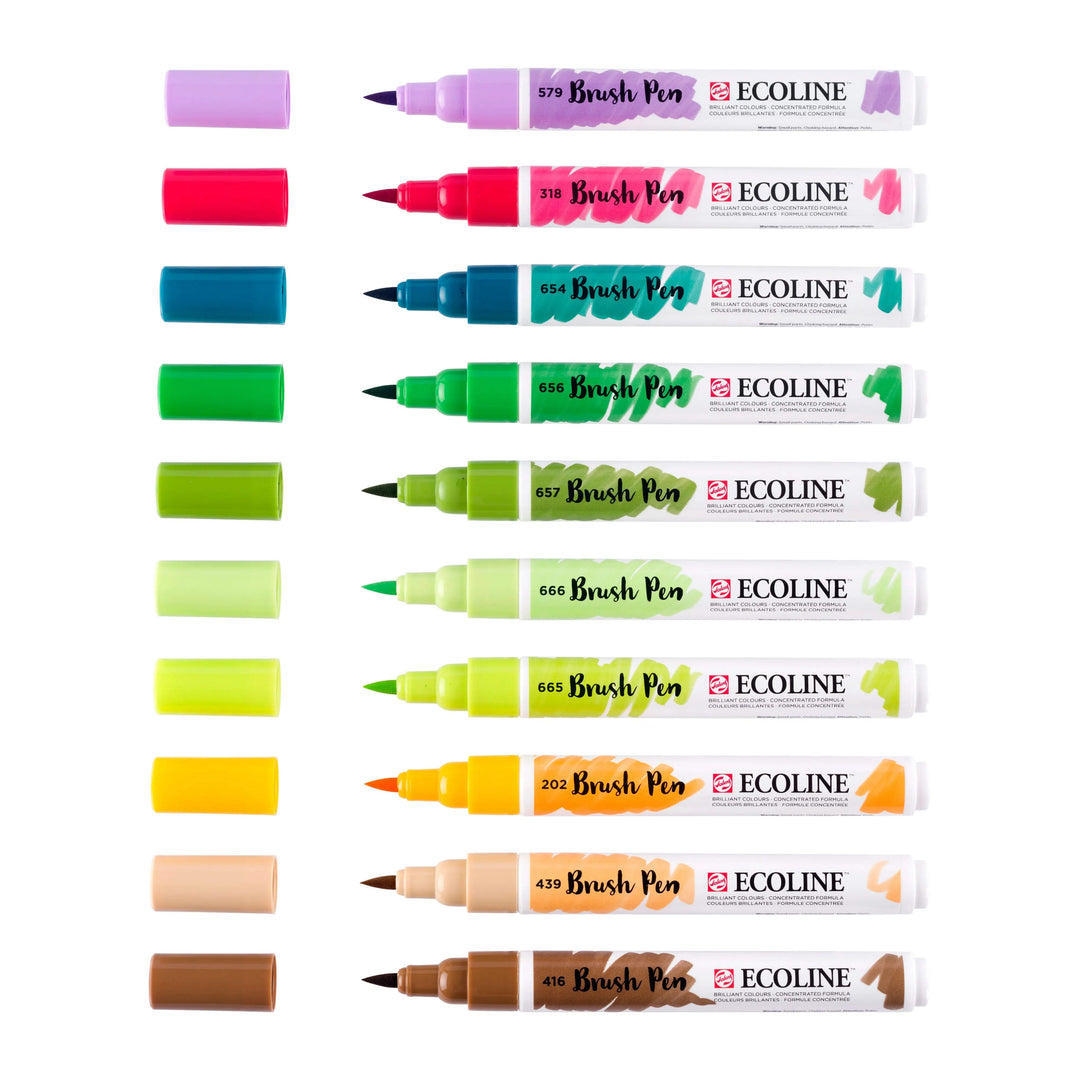 Ecoline Brush Pen Botanik-Set | 10 Farben - Kidis Art