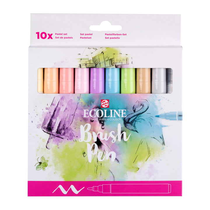 Ecoline Brush Pen Pastellfarben-Set | 10 Farben - Kidis Art
