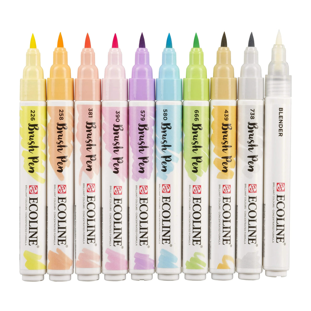 Ecoline Brush Pen Pastellfarben-Set | 10 Farben - Kidis Art