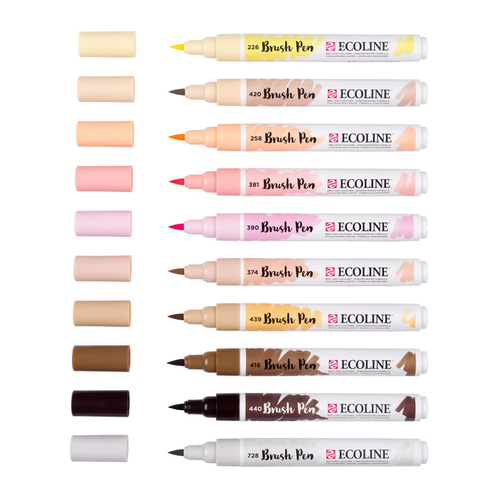 Ecoline Brush Pen Portraitfarben-Set | 10 Farben - Kidis Art