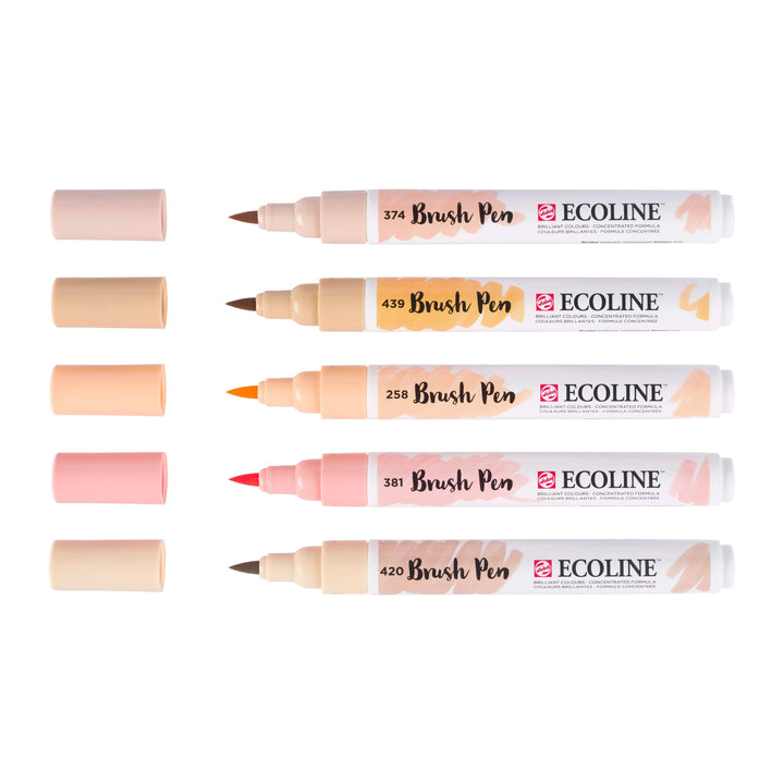 Ecoline Brush Pen Portraitfarben-Set | 5 Farben - Kidis Art