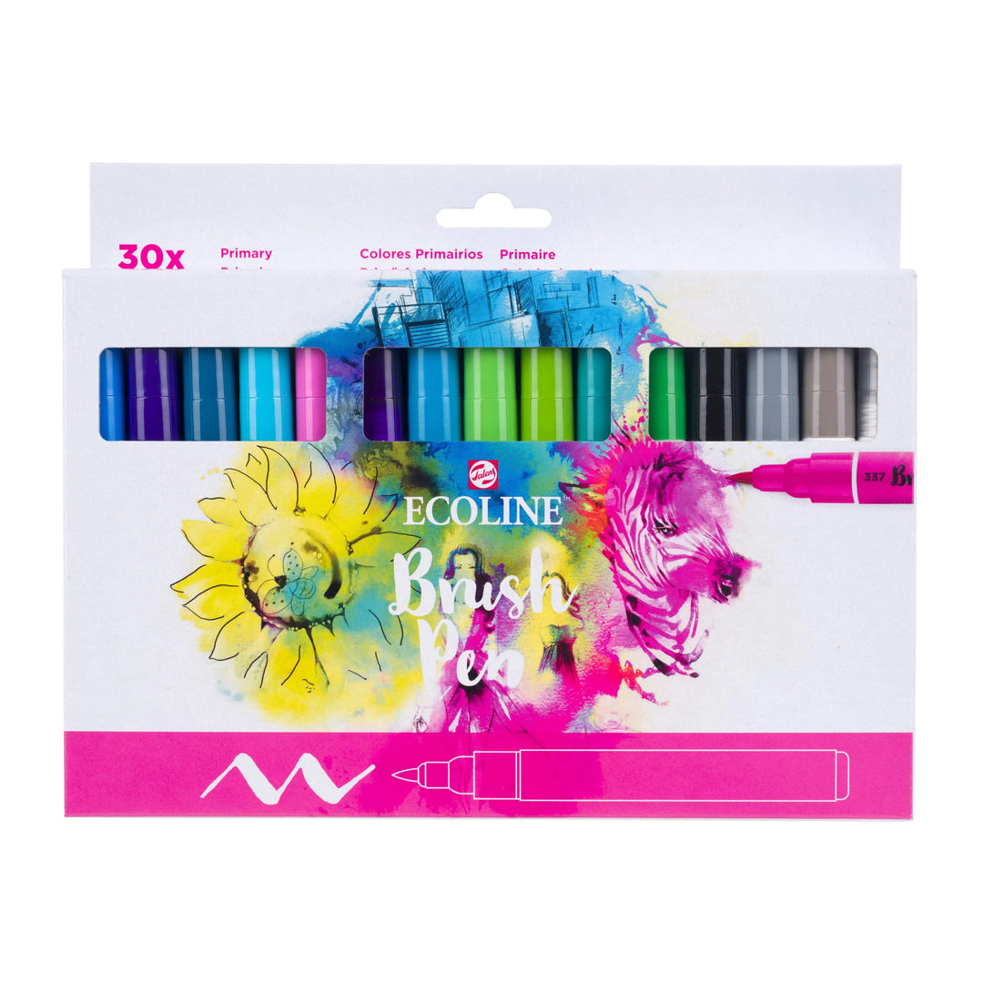 Ecoline Brush Pen Primärfarben-Set | 30 Farben - Kidis Art
