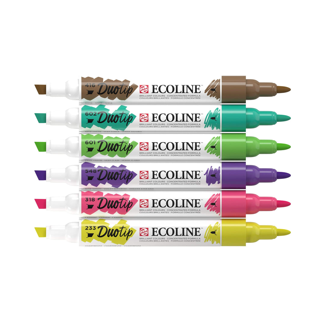 Ecoline Duotip Botanik-Set | 6 Farben - Kidis Art
