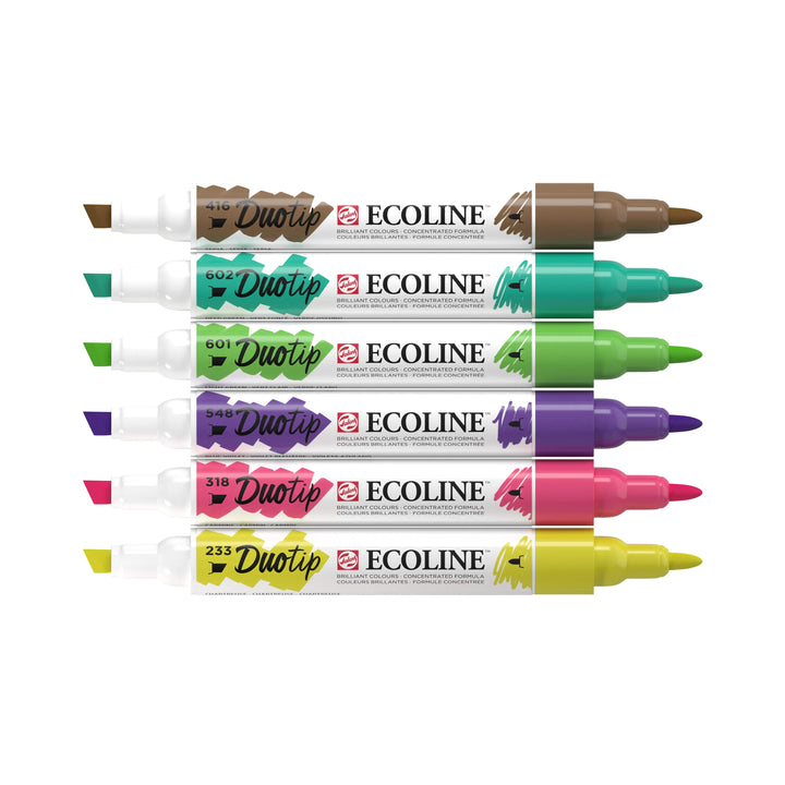 Ecoline Duotip Botanik-Set | 6 Farben - Kidis Art