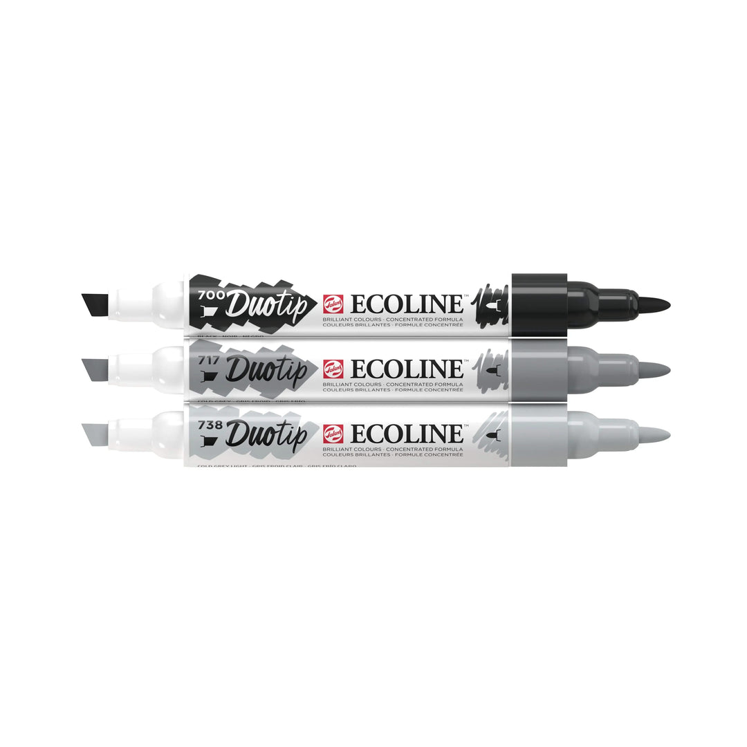 Ecoline Duotip Schwarz-Grau-Set | 3 Farben - Kidis Art