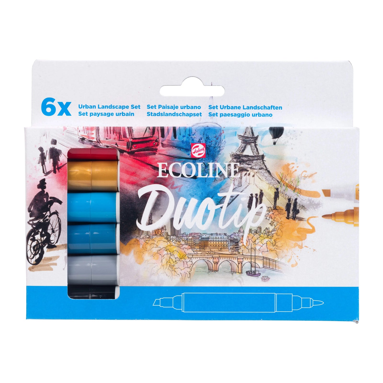 Ecoline Duotip Urbane-Landschaften-Set | 6 Farben - Kidis Art