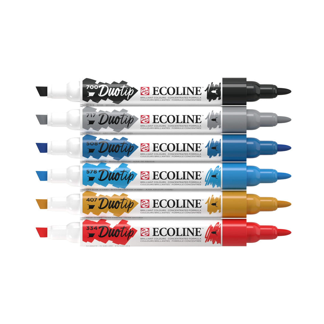 Ecoline Duotip Urbane-Landschaften-Set | 6 Farben - Kidis Art