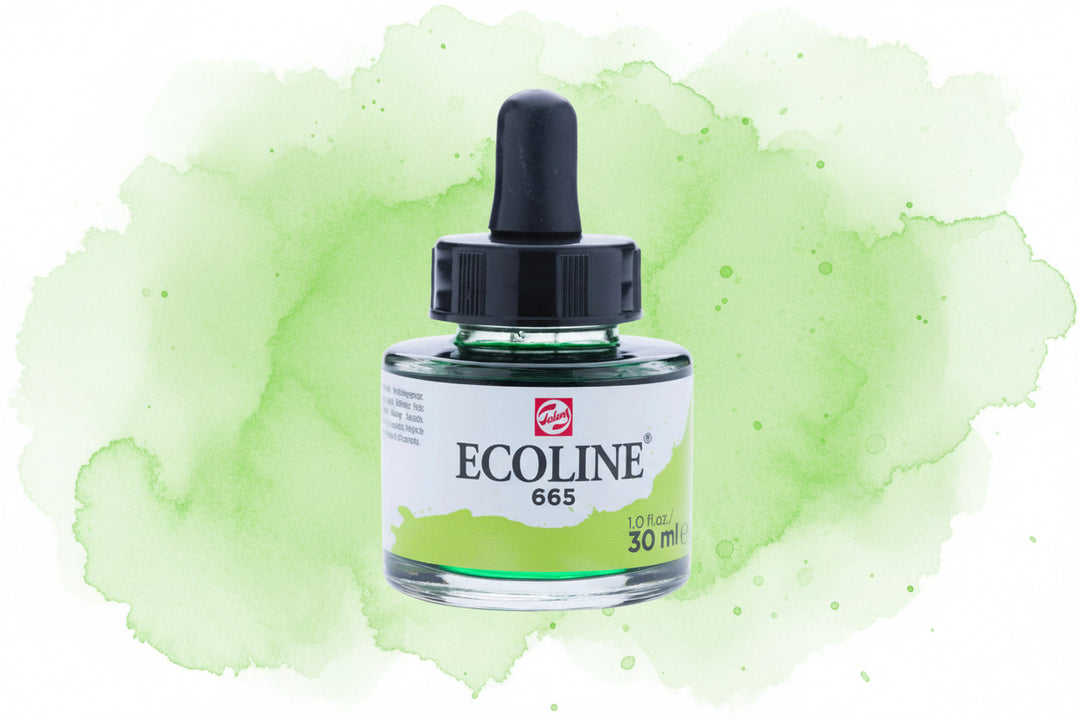 Ecoline Flüssige Wasserfarbe Flasche 30 ml Frühlingsgrün 665 - Kidis Art