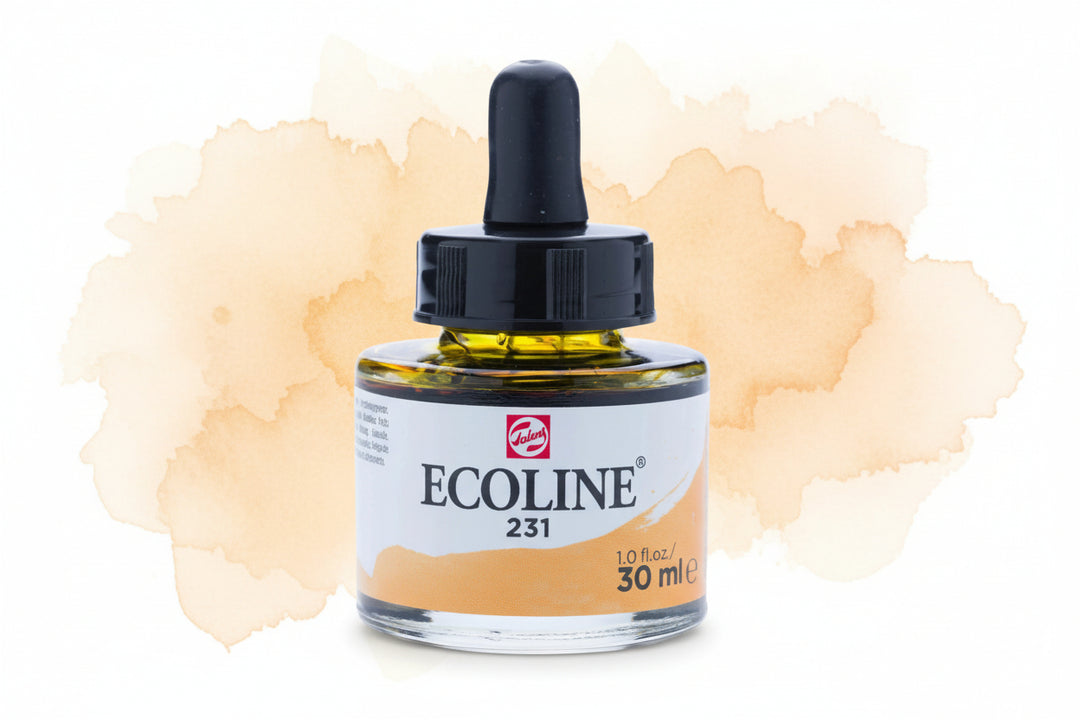 Ecoline Flüssige Wasserfarbe Flasche 30 ml Goldocker 231 - Kidis Art