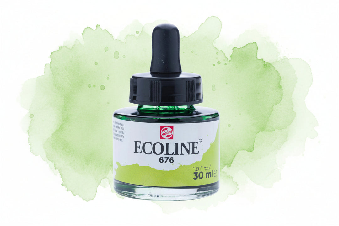 Ecoline Flüssige Wasserfarbe Flasche 30 ml Grasgrün 676 - Kidis Art