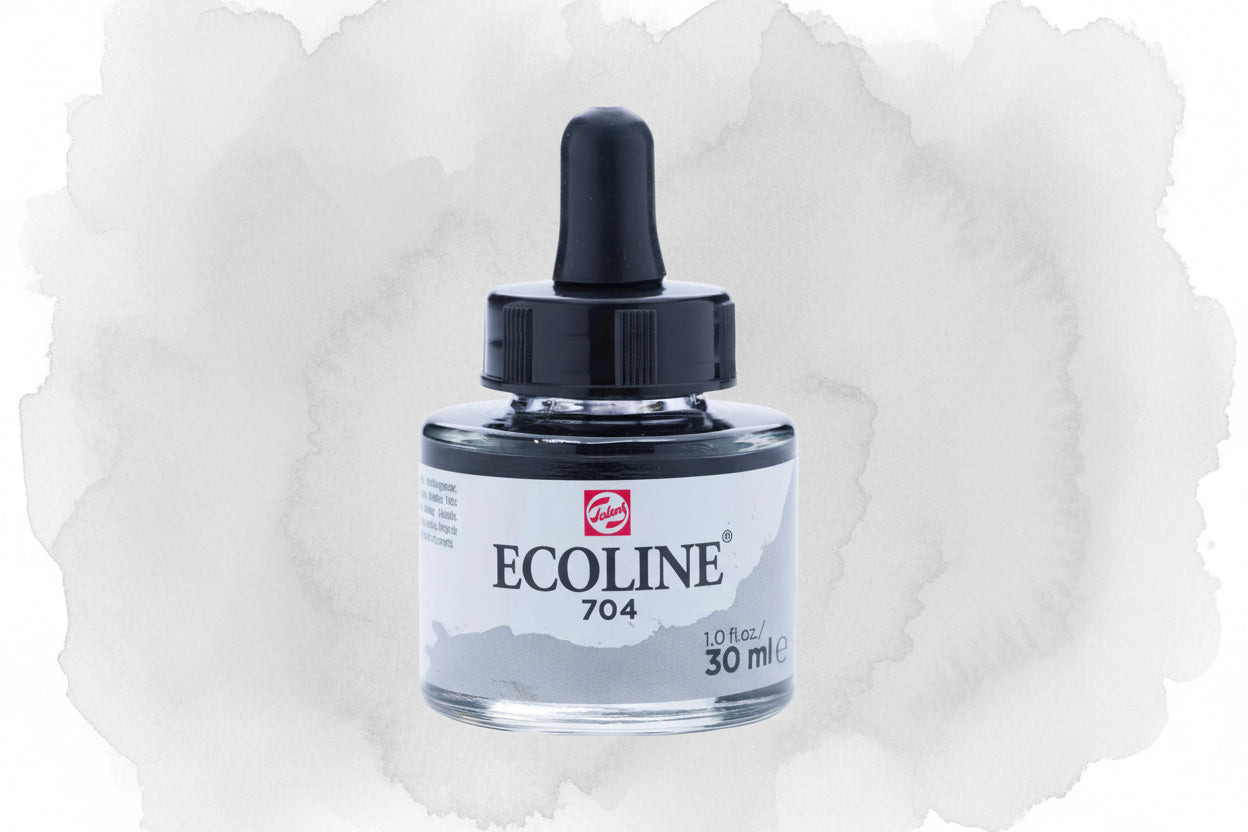 Ecoline Flüssige Wasserfarbe Flasche 30 ml Grau 704 - Kidis Art