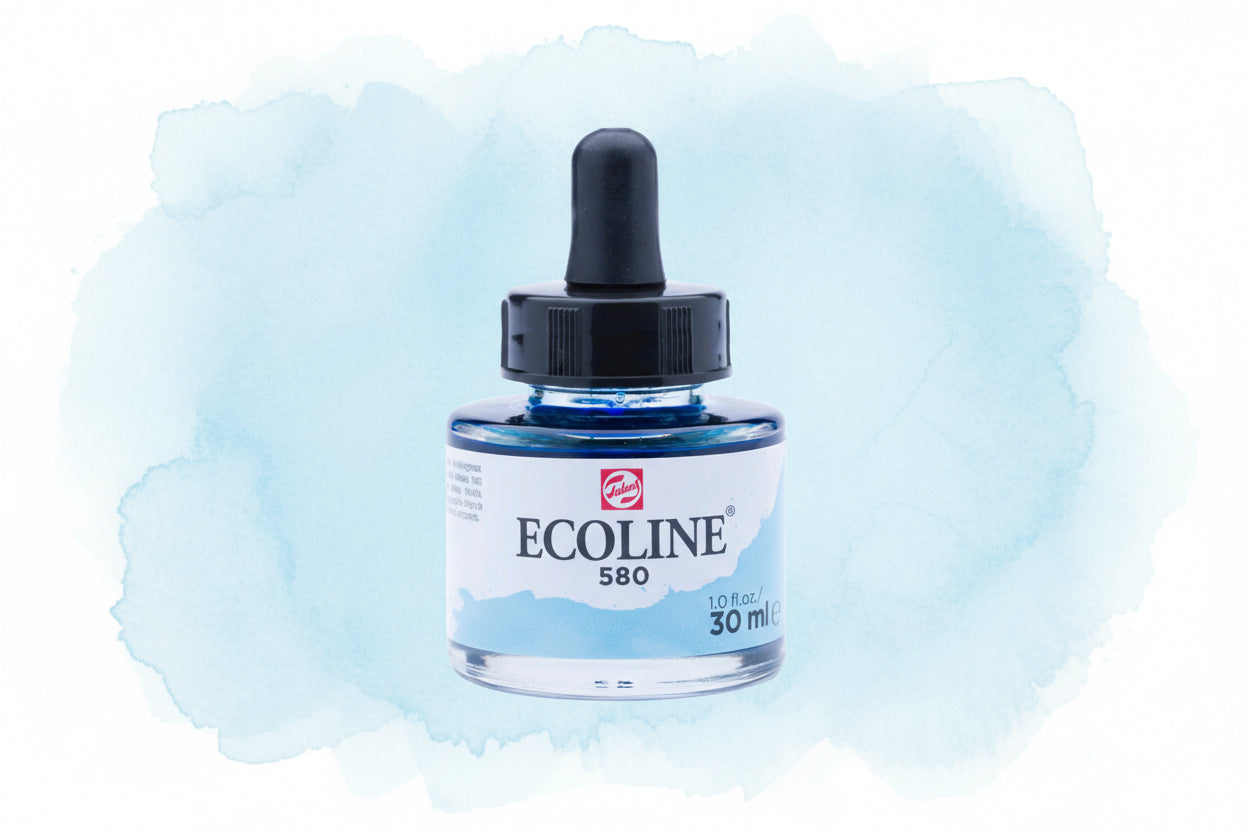 Ecoline Flüssige Wasserfarbe Flasche 30 ml Pastellblau 580 - Kidis Art