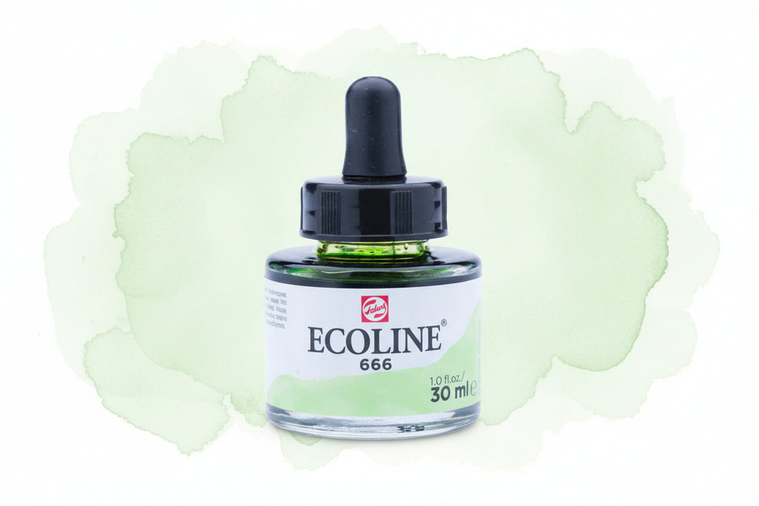 Ecoline Flüssige Wasserfarbe Flasche 30 ml Pastellgrün 666 - Kidis Art