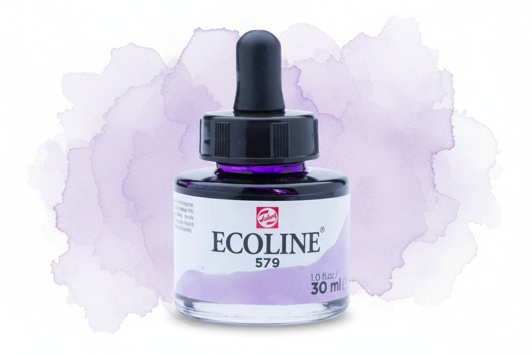 Ecoline Flüssige Wasserfarbe Flasche 30 ml Pastellviolett 579 - Kidis Art