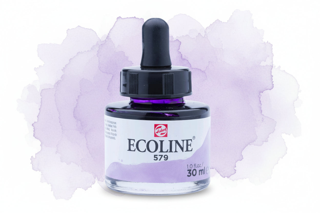 Ecoline Flüssige Wasserfarbe Flasche 30 ml Pastellviolett 579 - Kidis Art