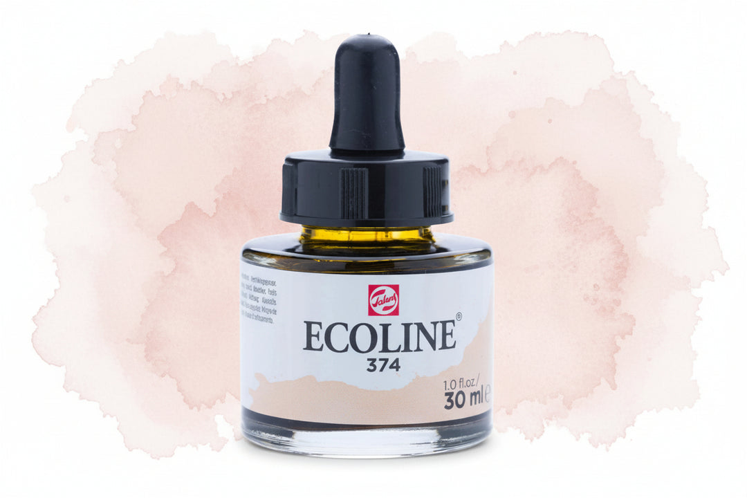 Ecoline Flüssige Wasserfarbe Flasche 30 ml Rosa Beige 374 - Kidis Art