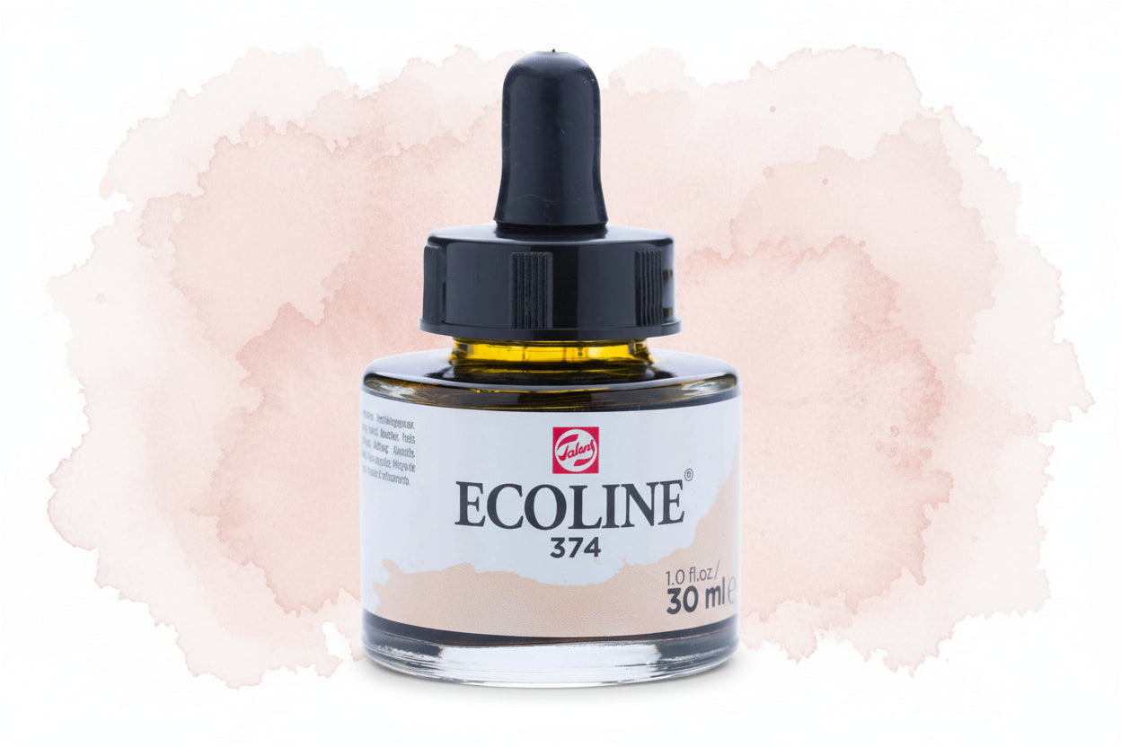 Ecoline Flüssige Wasserfarbe Flasche 30 ml Rosa Beige 374 - Kidis Art