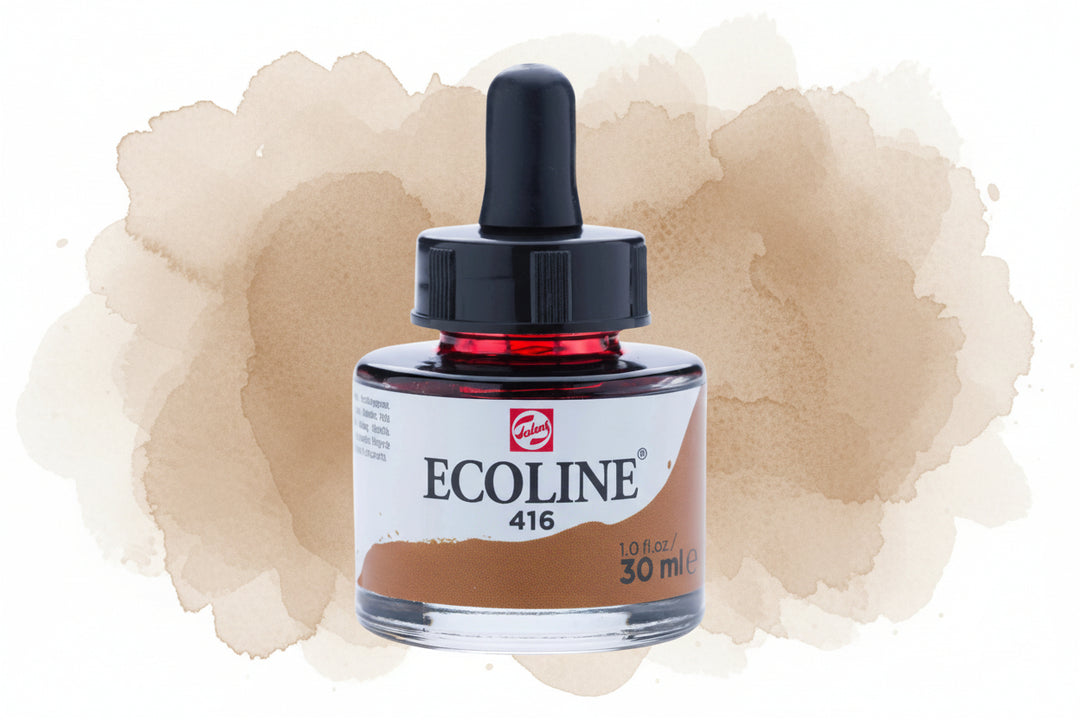 Ecoline Flüssige Wasserfarbe Flasche 30 ml Sepia 416 - Kidis Art